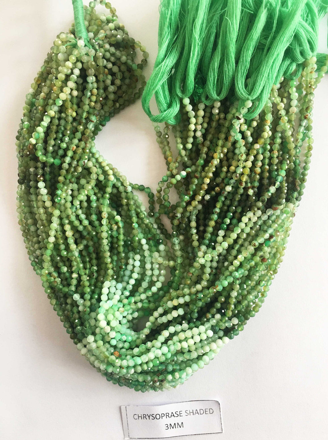 Chrysoprase Shaded Rondelle Beads 13 Inch Strand ,Chrysoprase Shaded Faceted Rondelle Beads , 3 mm