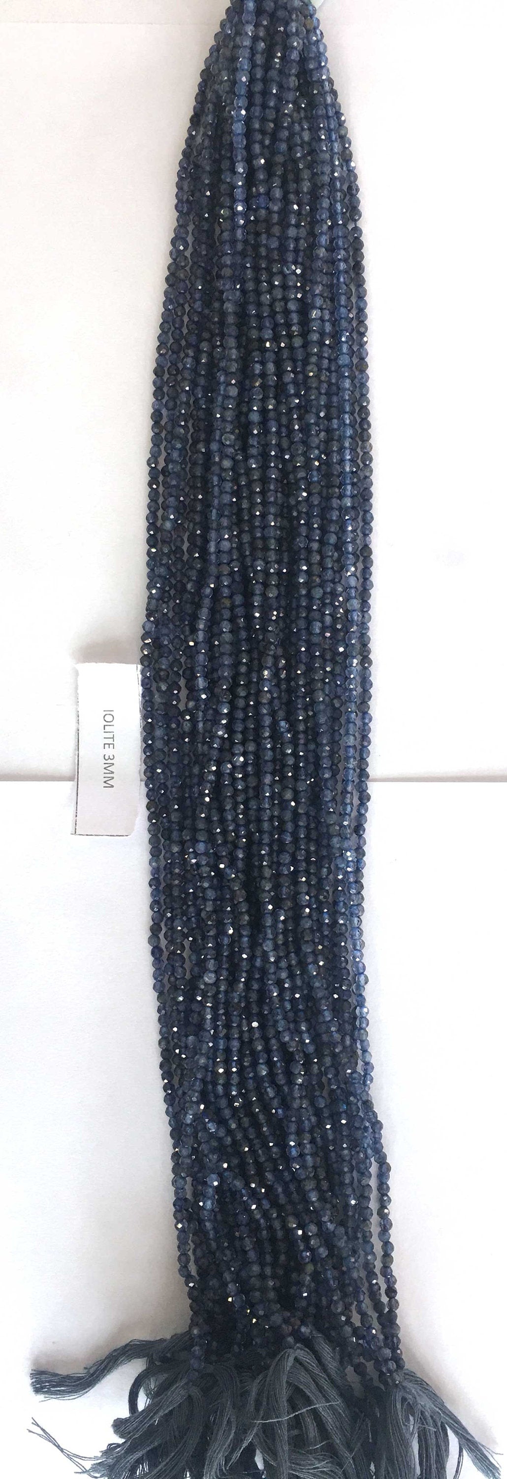 Iolite  Rondelle Beads 13 Inch Strand ,Iolite Faceted Rondelle Beads , 3 mm