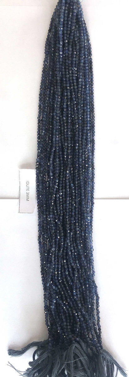 Iolite  Rondelle Beads 13 Inch Strand ,Iolite Faceted Rondelle Beads , 3 mm
