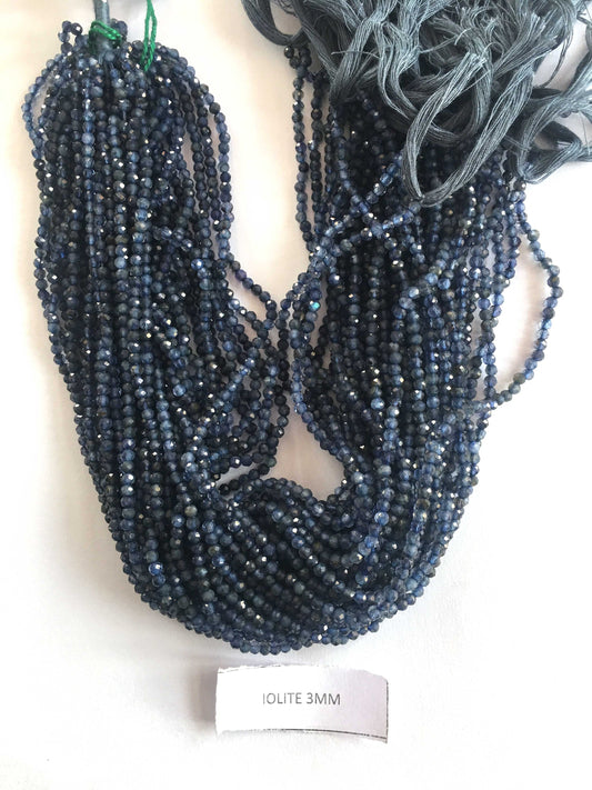 Iolite  Rondelle Beads 13 Inch Strand ,Iolite Faceted Rondelle Beads , 3 mm