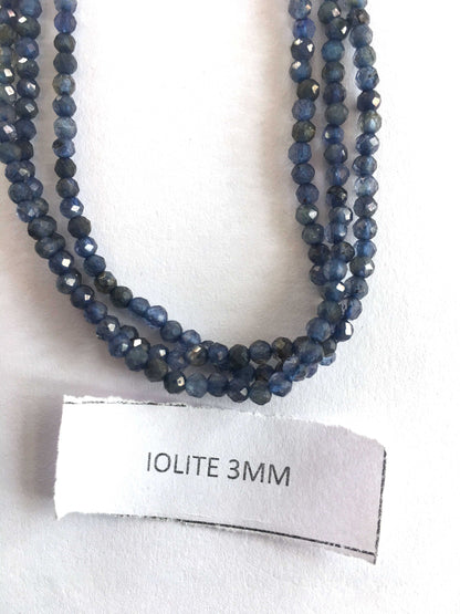 Iolite  Rondelle Beads 13 Inch Strand ,Iolite Faceted Rondelle Beads , 3 mm