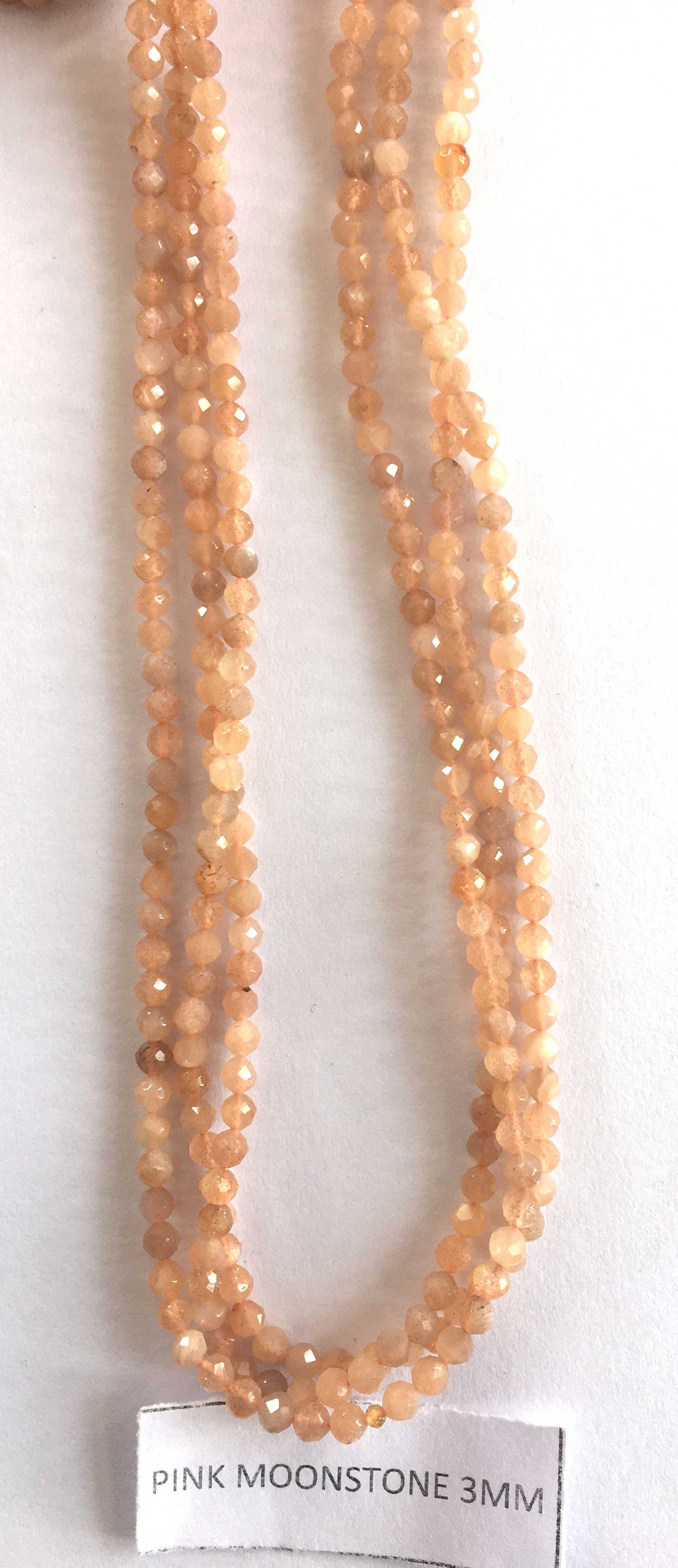 Pink MoonStone  Rondelle Beads 13 Inch Strand ,Pink MoonStone Faceted Rondelle Beads , 3 mm