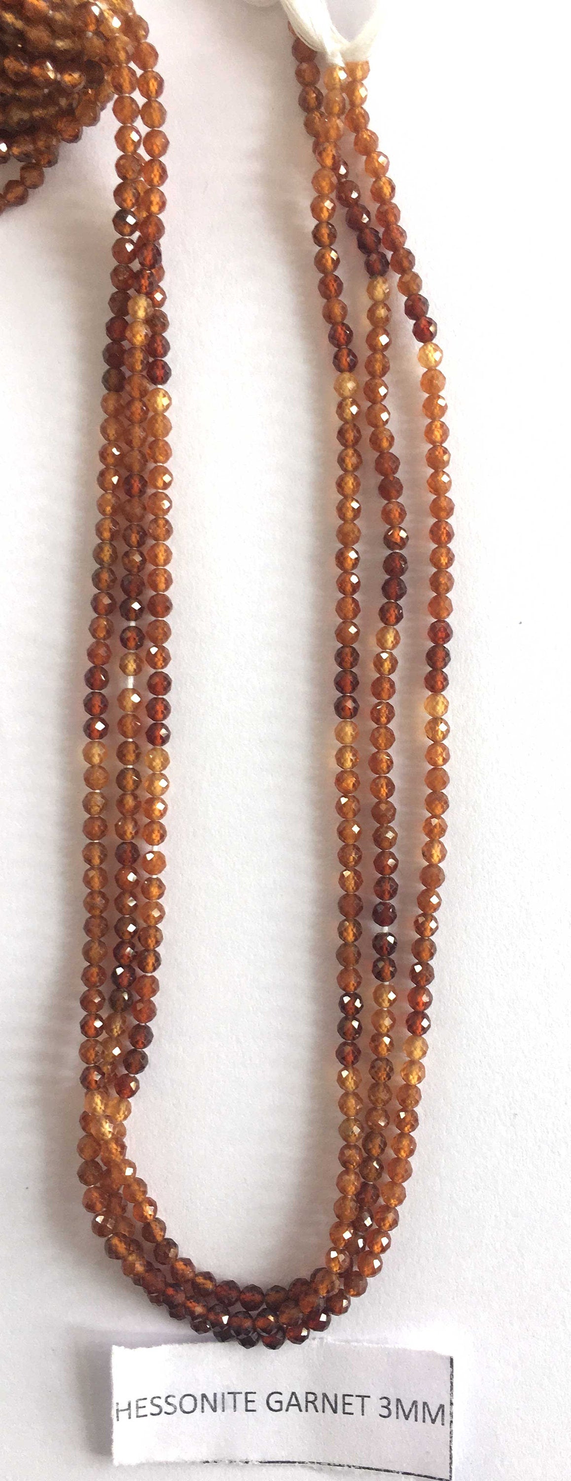 Hessonite Garnet Rondelle Beads 13 Inch Strand ,Hessonite Garnet Faceted Rondelle Beads , 3 mm