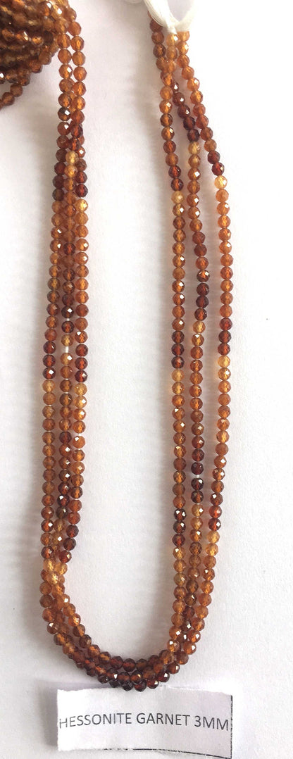 Hessonite Garnet Rondelle Beads 13 Inch Strand ,Hessonite Garnet Faceted Rondelle Beads , 3 mm