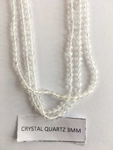 Load image into Gallery viewer, Crystal Quartz Rondelle Beads 13 Inch Strand ,Crystal Quartz Faceted Rondelle Beads , 3 mm
