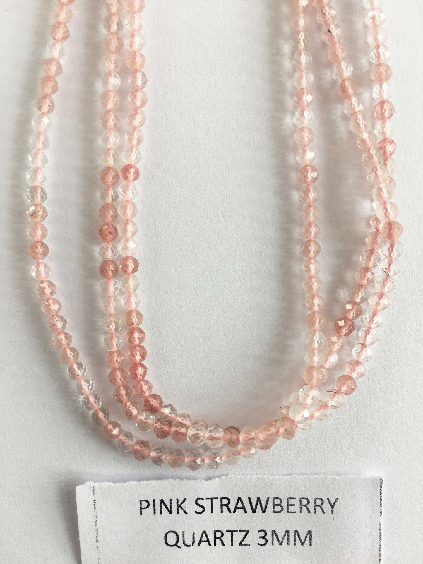Pink Straw Berry Stone Rondelle Beads 13 Inch Strand ,Pink Straw Berry Faceted Rondelle Beads , 3 mm