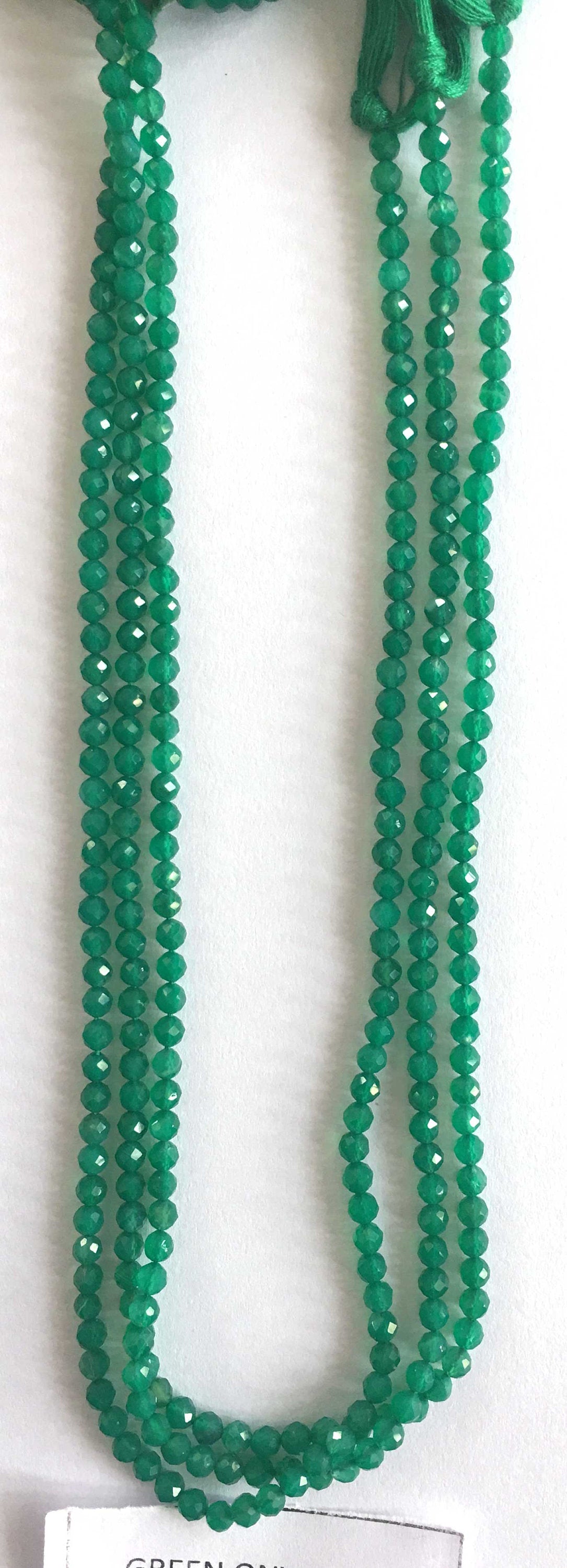 Green Onyx Stone Rondelle Beads 13 Inch Strand ,Green Onyx Faceted Rondelle Beads , 3 mm