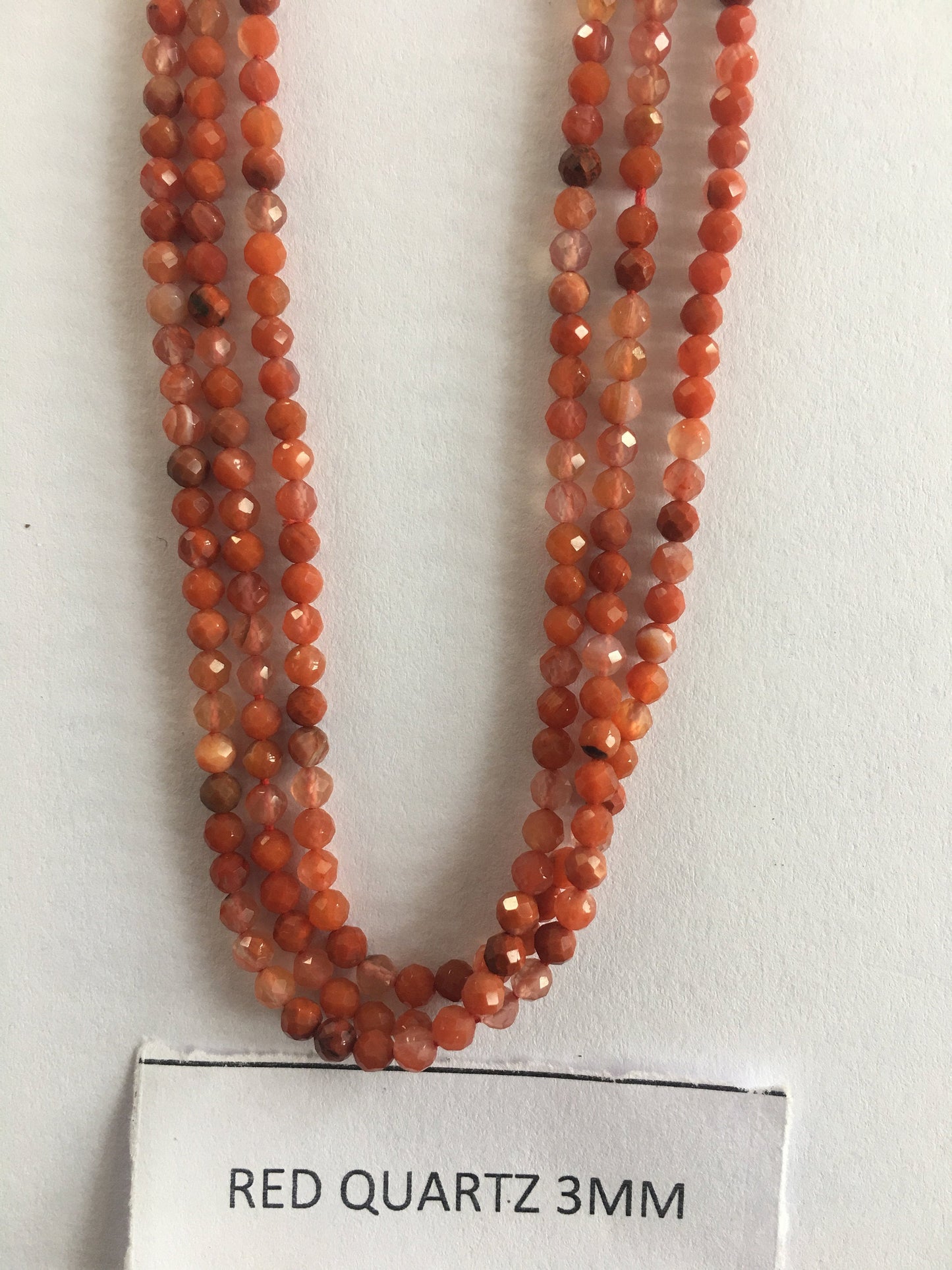 Red Quartz Stone Rondelle Beads 13 Inch Strand ,Red Quartz Faceted Rondelle Beads , 3 mm