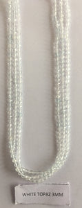 White Topaz Rondelle Beads 13 Inch Strand ,White Topaz Faceted Rondelle Beads , 3 mm