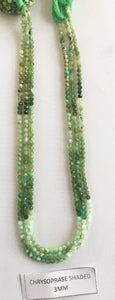 Chrysoprase Shaded Rondelle Beads 13 Inch Strand ,Chrysoprase Shaded Faceted Rondelle Beads , 3 mm