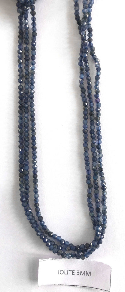 Iolite  Rondelle Beads 13 Inch Strand ,Iolite Faceted Rondelle Beads , 3 mm