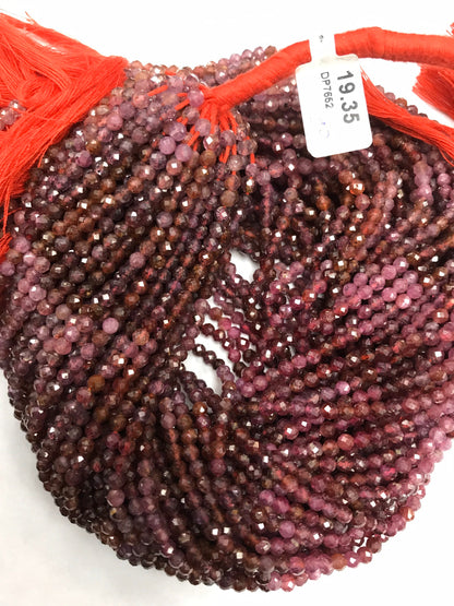Ruby Beads Faceted Round, Natural Ruby Beads Faceted Round, Sharp Microcut, Ruby Round 2mm 3mm faceted