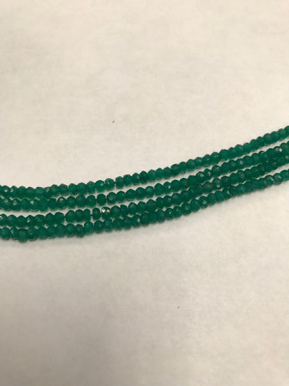 Green Onyx Beads Faceted, Faceted Rondelle