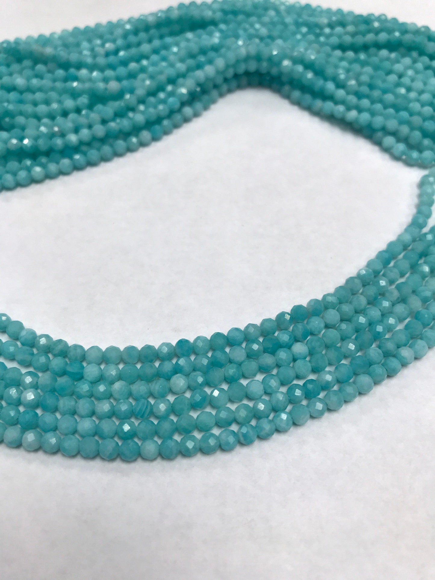 Amazonite beads faceted