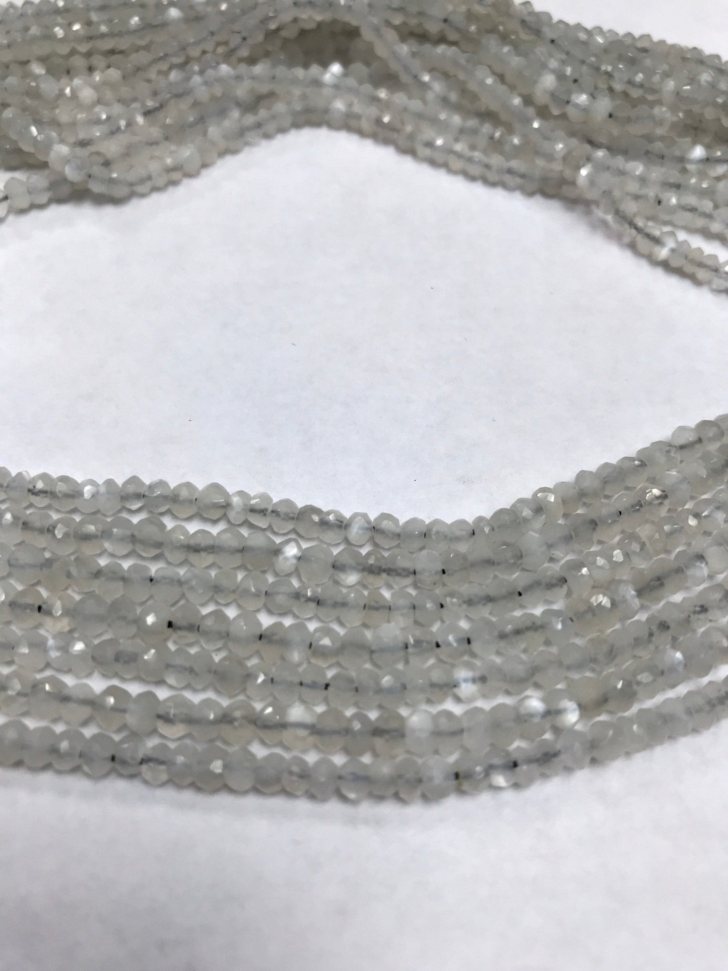 Ceylon Moonstone Faceted Roundelle, Moonstone Natural, Ceylon Moonstone Faceted Roundelle