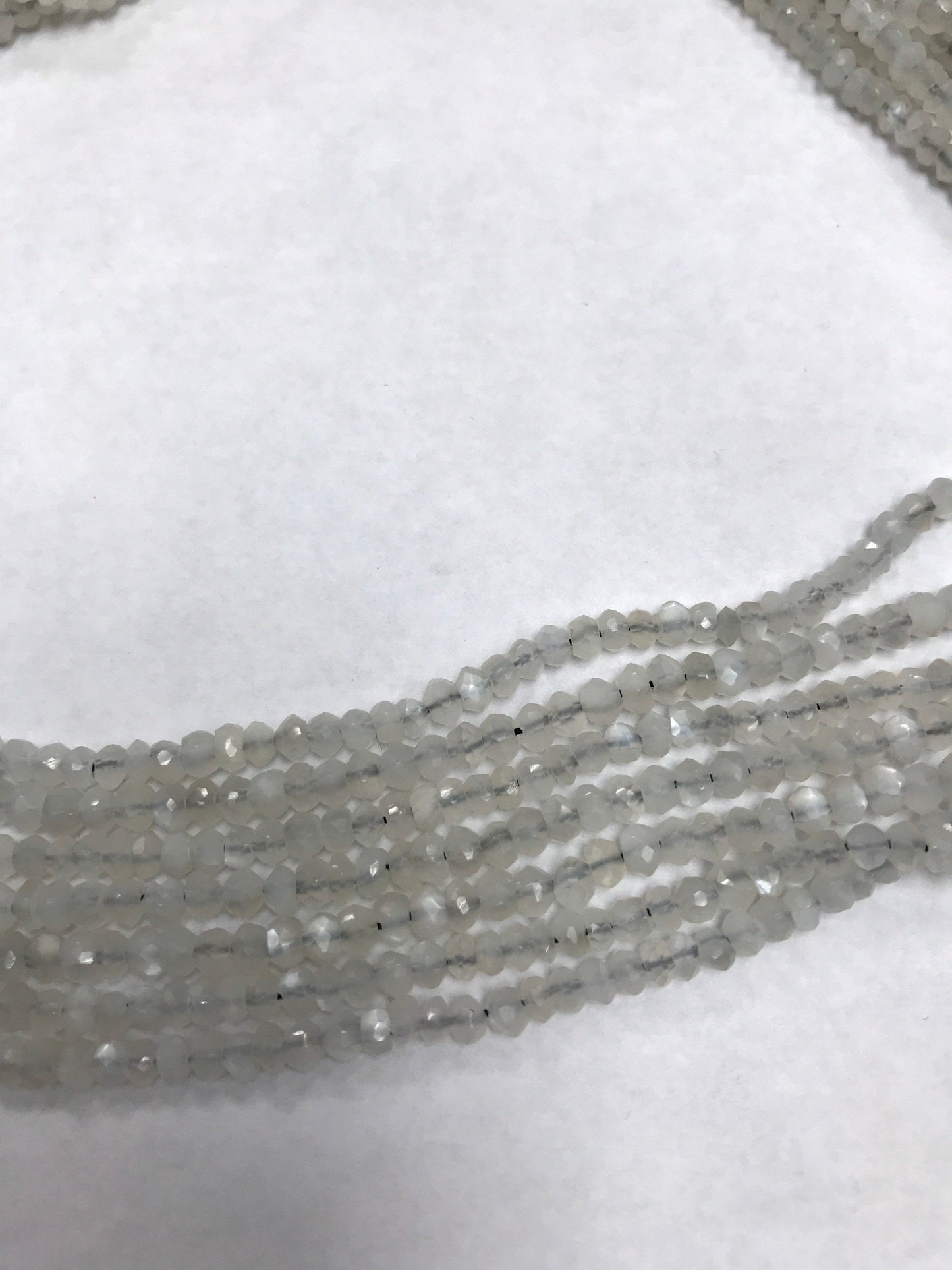 Ceylon Moonstone Faceted Roundelle, Moonstone Natural, Ceylon Moonstone Faceted Roundelle