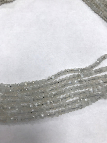 Ceylon Moonstone Faceted Roundelle, Moonstone Natural, Ceylon Moonstone Faceted Roundelle