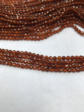 Load image into Gallery viewer, Hessonite Garnet Beads Faceted Round 3mm, Brown Hessonite Garnet Sharp Microcut faceted 3mm
