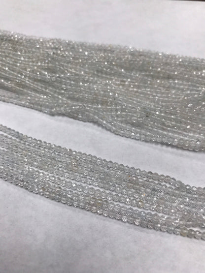 White Topaz Beads Faceted Round, Round Faceted, White Topaz