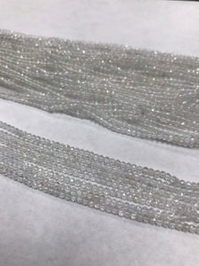 White Topaz Beads Faceted Round, Round Faceted, White Topaz