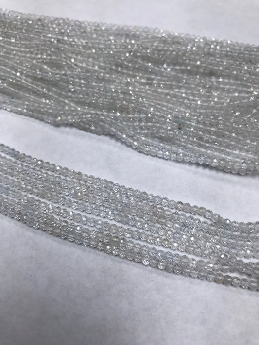 White Topaz Beads Faceted Round, Round Faceted, White Topaz