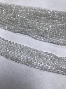 White Topaz Beads Faceted Round, Round Faceted, White Topaz