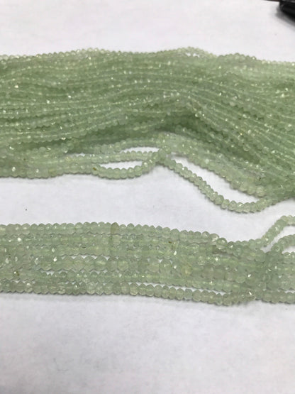 Prehnite beads Lasercut faceted rondelle, Lasercut Faceted Beads, Natural Light Green Prehnite Round Beads Faceted