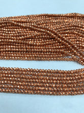 Load image into Gallery viewer, Copper Pyrite Coated Beads Sharp Microcut Faceted Roundelle, Electro Plated Pyrite Beads,Sharp Micro cut Faceted 3mm 4mm
