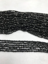 Load image into Gallery viewer, Black Spinel Beads Faceted Round, 3 mm Black Spinel Beads, 3 mm Faceted Round Black Spinel, Sharp Microcut
