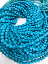 Load image into Gallery viewer, Turquoise beads faceted coin, Howlite Turquoise,
