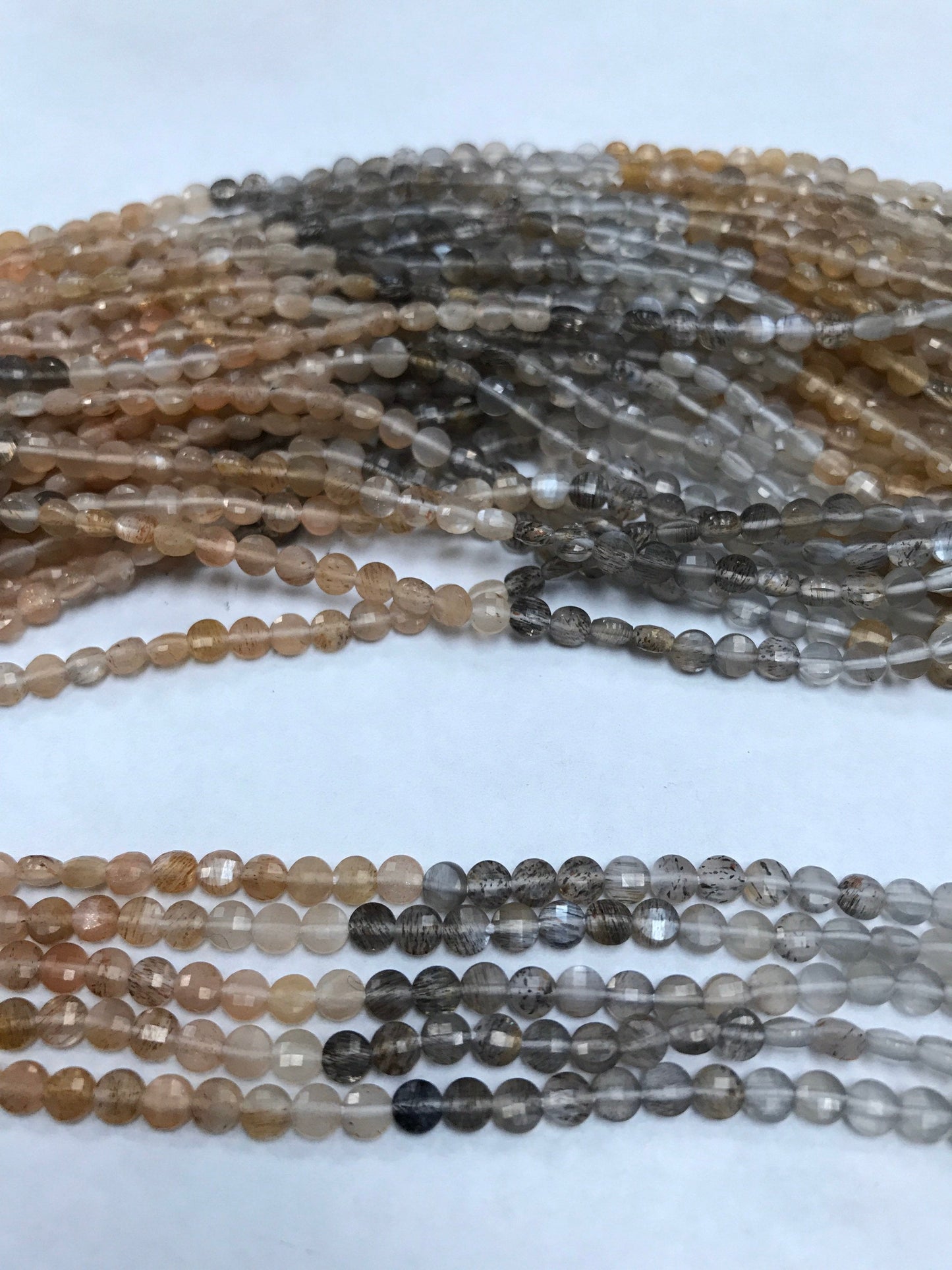 Multi Colour Moonstone Beads Faceted Coin,Natural Moonstone