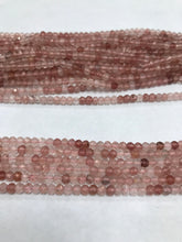 Load image into Gallery viewer, Strawberry quartz facetted round 3 mm, facetted round beads,
