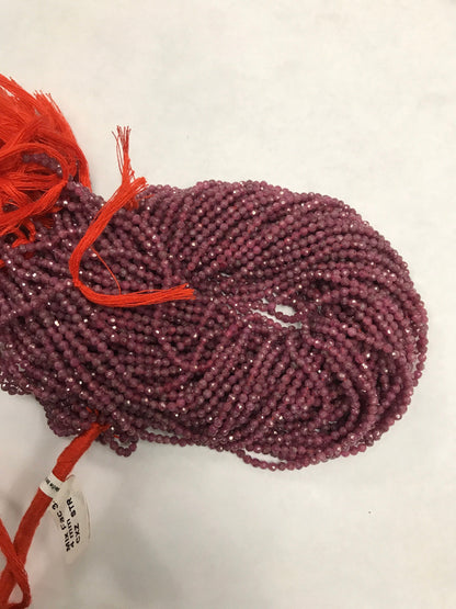 Ruby Beads Faceted Round Sharp Microcut, Ruby Beads Round Faceted 2mm 3mm, Sharp Microcut Round