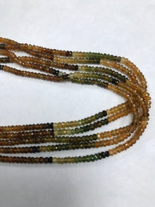 Tourmaline beads faceted rondelle lasercut indian, Brown Tourmaline, Petrol Tourmaline,  Ombre Brown Tourmaline