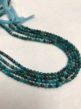 Load image into Gallery viewer, Chrysocolla Beads Faceted Round 3.5 to 4 mm, Chrysocolla Beads, Chrysocolla Sharp Microcut faceted

