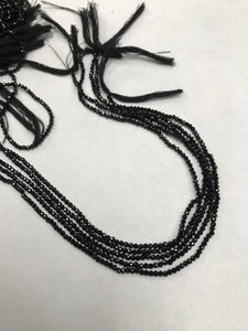 Black Spinel Beads Faceted Round, Round Faceted 2mm