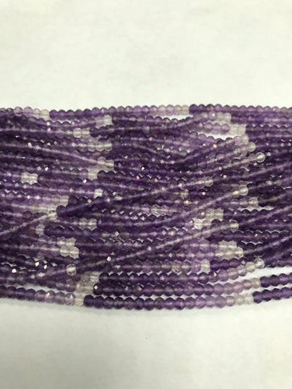 Amethyst Beads Shaded Faceted Round 3mm, Ombre Amethyst Beads, Sharp Microcut Round Faceted 3mm