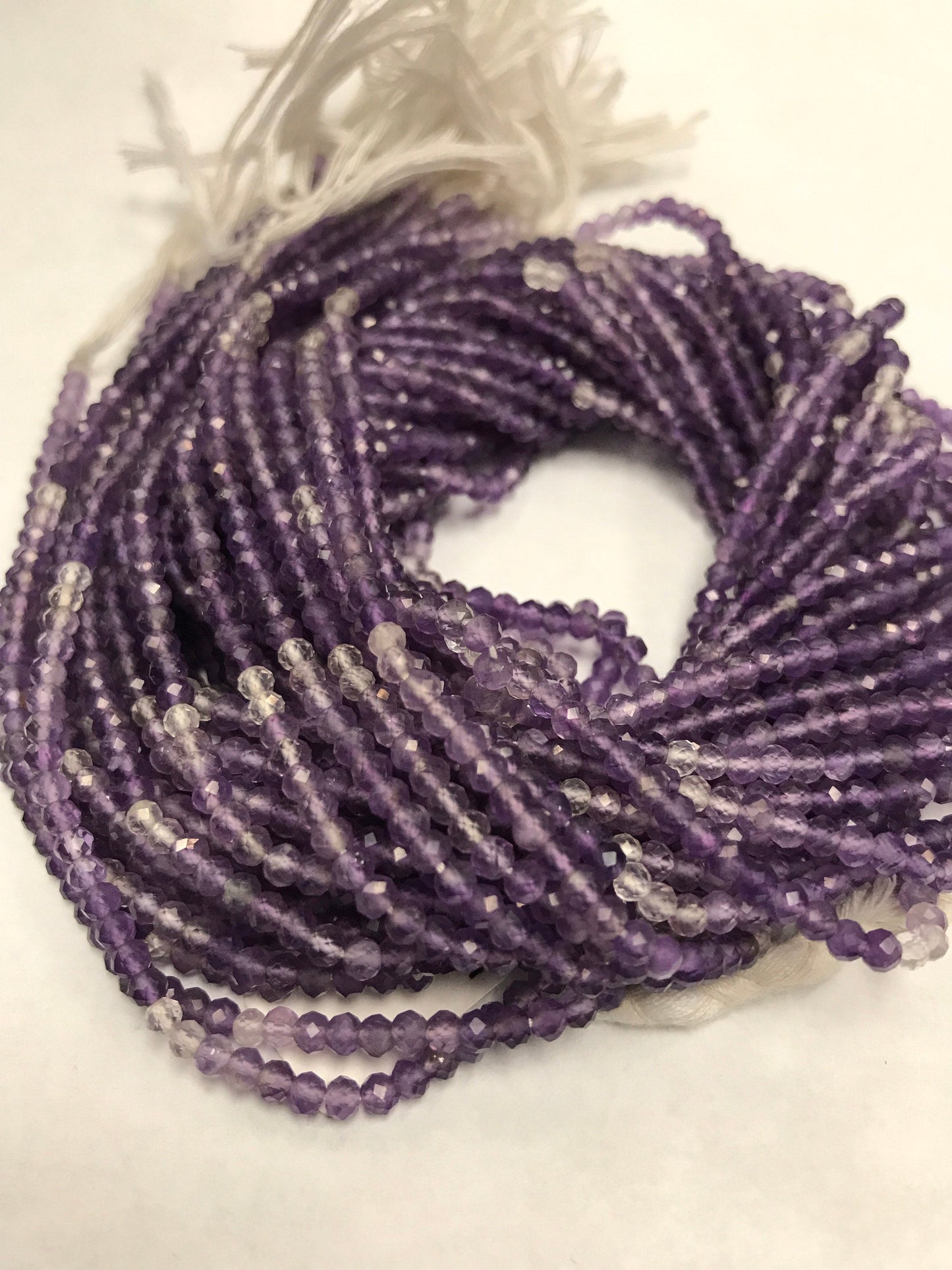 Amethyst Beads Shaded Faceted Round 3mm, Ombre Amethyst Beads, Sharp Microcut Round Faceted 3mm