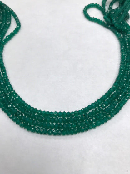 Green Onyx Beads Faceted, Faceted Rondelle