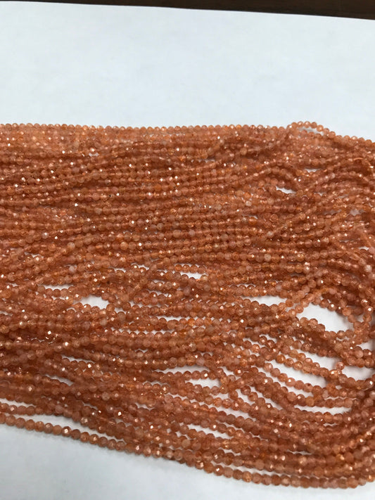 Sunstone Beads Faceted Round, Round Faceted,