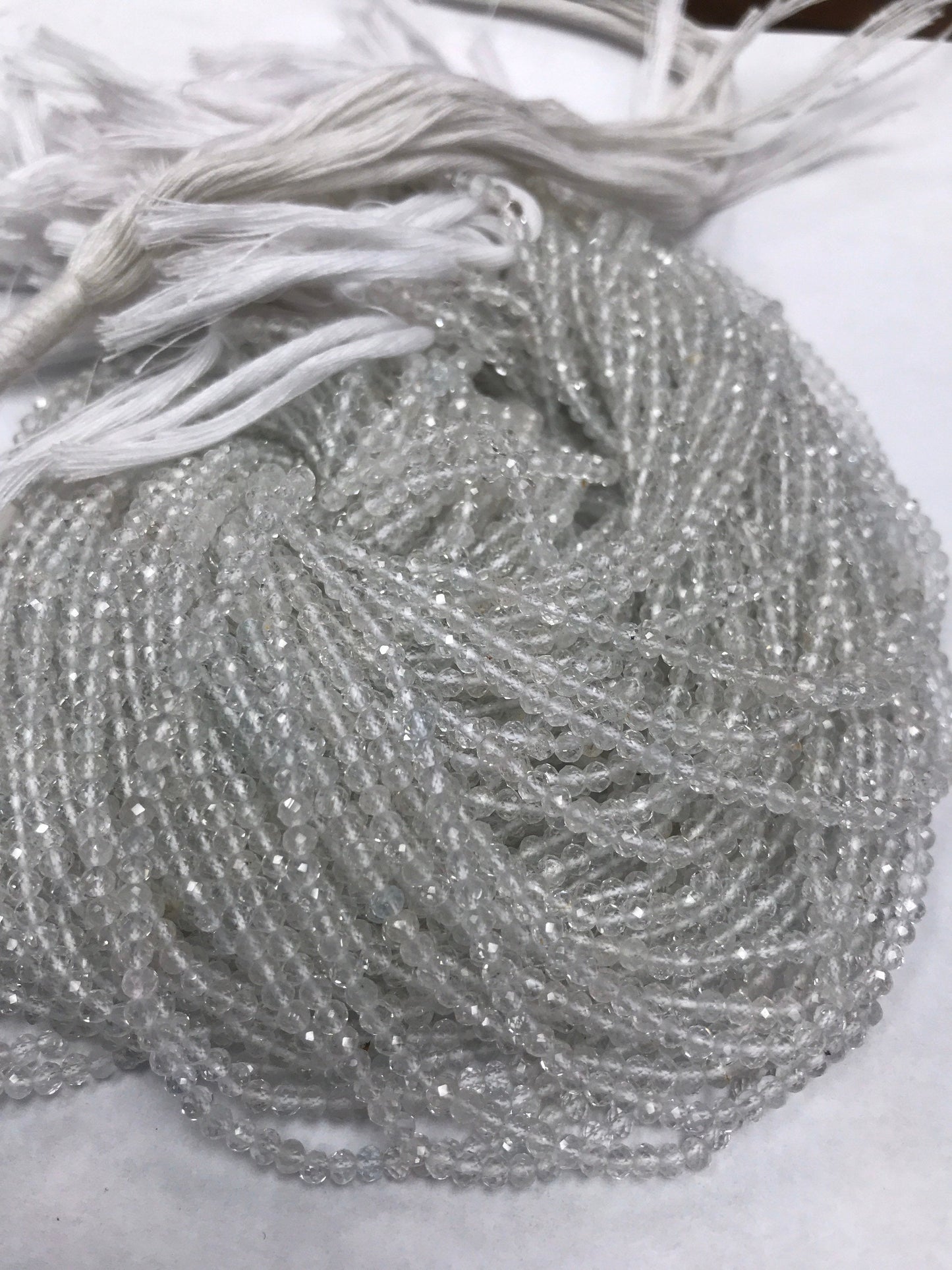 White Topaz Beads Faceted Round, Round Faceted, White Topaz