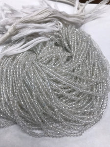White Topaz Beads Faceted Round, Round Faceted, White Topaz