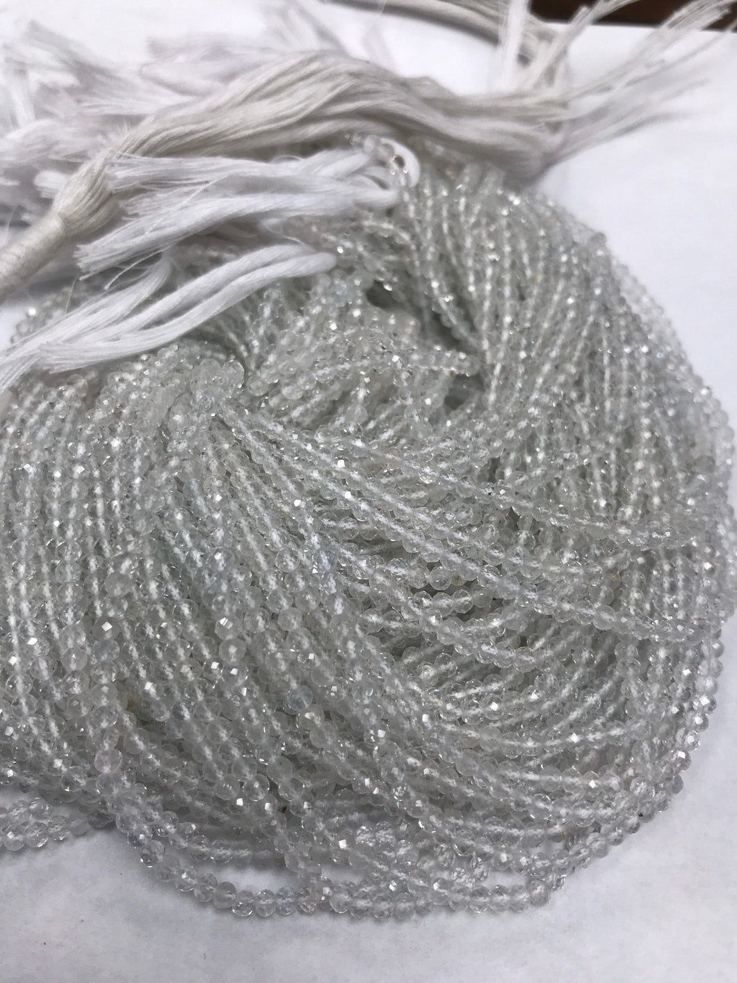White Topaz Beads Faceted Round, Round Faceted, White Topaz