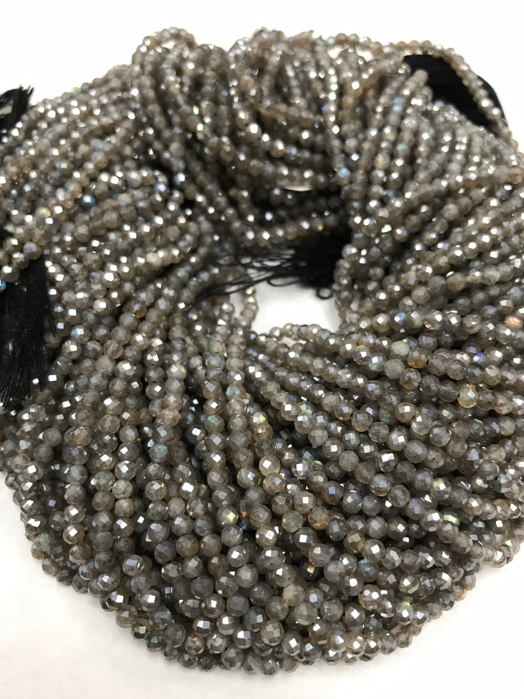 Labradorite Beads Round Faceted Mystic Coated, Mystic Labradorite Round Faceted