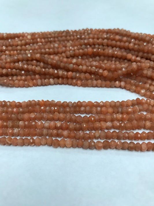 Moonstone Beads Faceted Rondelle Peach Colour, Moonstone Beads Faceted Natural, Peach Moonstone Natural