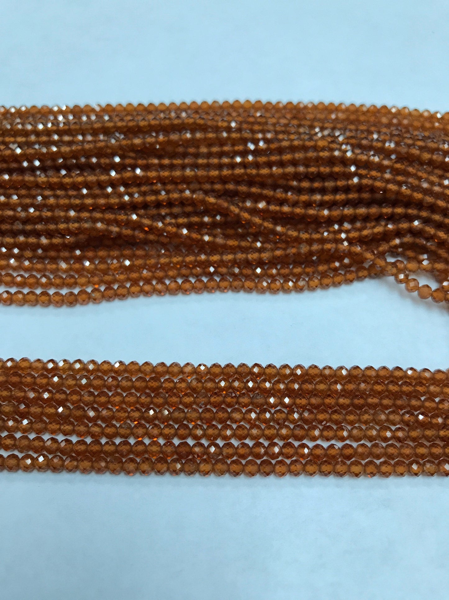 Hessonite Garnet Beads Faceted Round, Brown Hessonite Garnet Sharp Microcut Faceted 3mm