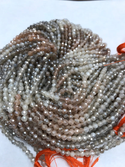 Multi Moonstone Beads faceted round, Moonstone Beads, Moonstone ,Electroplated Moonstone,Coated Moonstone Beads