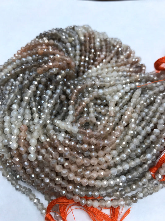 Multi Moonstone Beads faceted round, Moonstone Beads, Moonstone ,Electroplated Moonstone,Coated Moonstone Beads