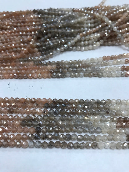 Multi Moonstone Beads faceted round, Moonstone Beads, Moonstone ,Electroplated Moonstone,Coated Moonstone Beads
