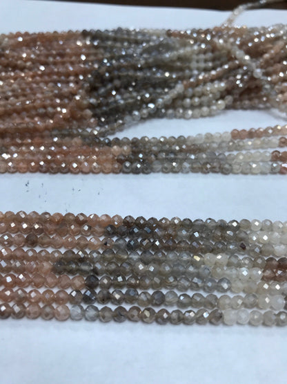 Multi Moonstone Beads faceted round, Moonstone Beads, Moonstone ,Electroplated Moonstone,Coated Moonstone Beads